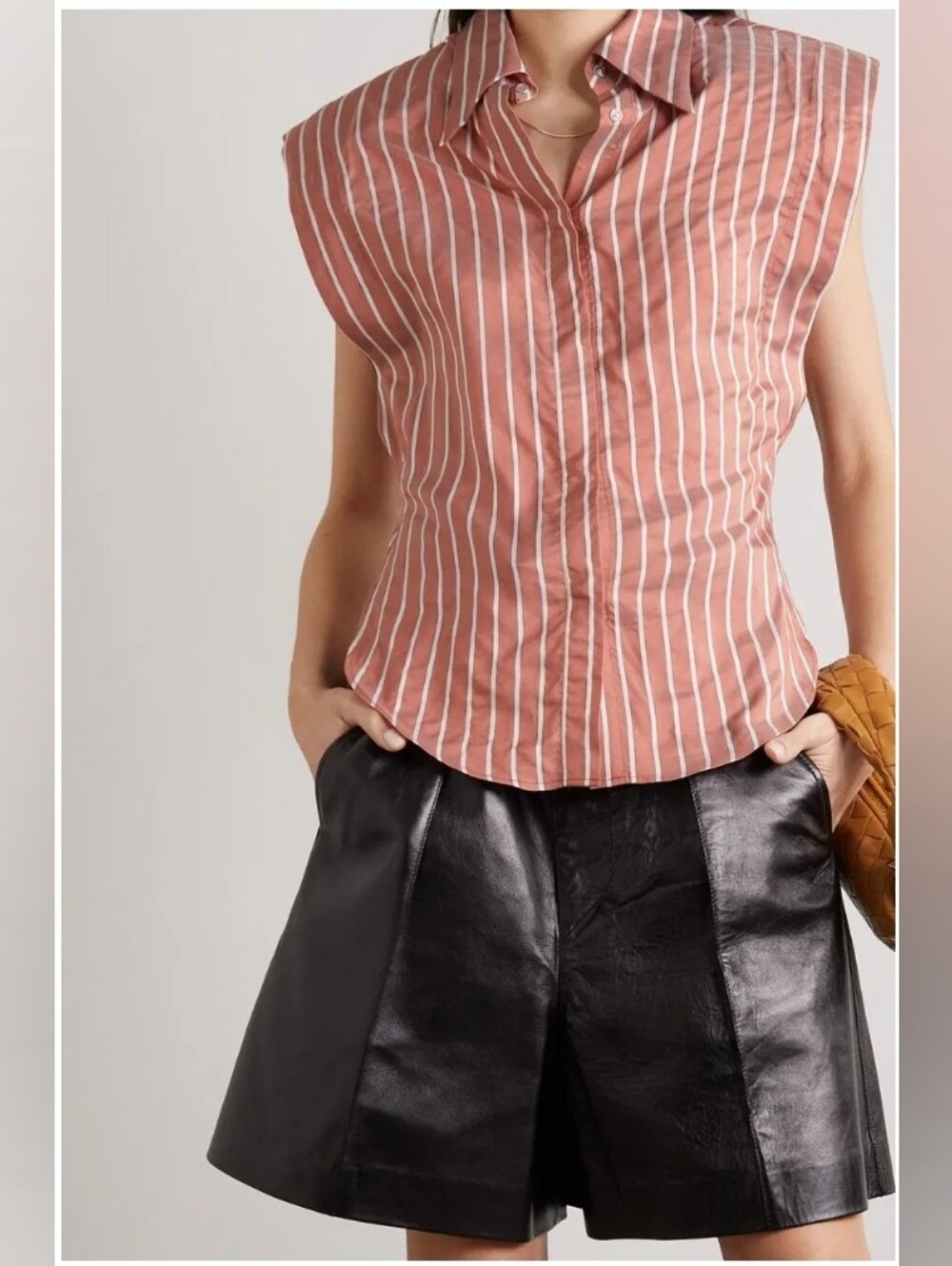Isabel Marant Enza Striped Silk And Cupro-Blend Shirt Sz FR 36/US 0